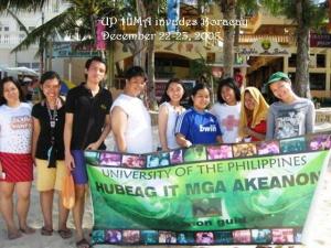 UP HIMA's outreach program at the indigenous ATI tribe, dental mission and coastal clean up at Boracay.